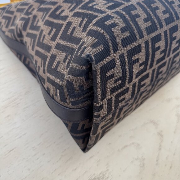 Authentic Fendi Zucca Tobacco Large Hobo Bag with Yellow Handle - Pre-Loved - Picture 7 of 16